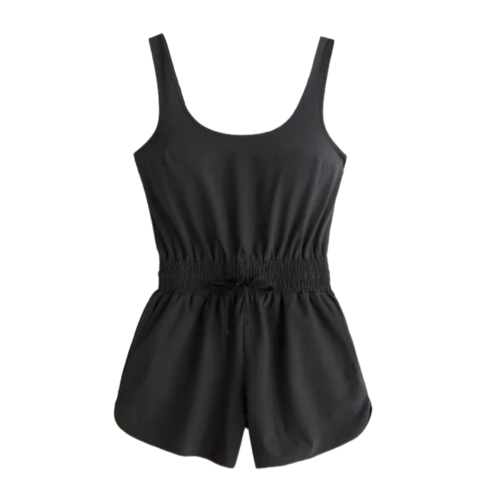 Abercrombie & Fitch Traveler Romper Women’s Size XS/Tall Black Drawstring Waist